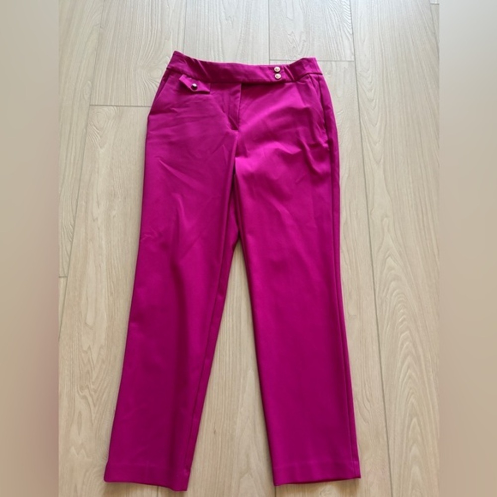 Rachel Zoe Hot Pink High-Rise Tailored Trousers